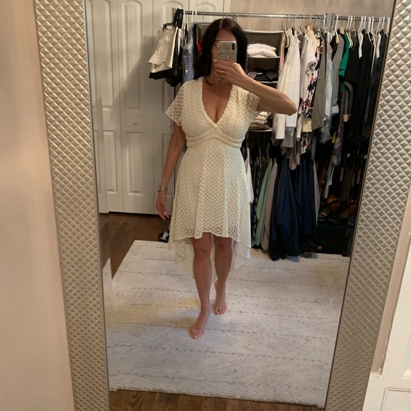 Cream colored lace overlay dress by Sky - Picture 1 of 6